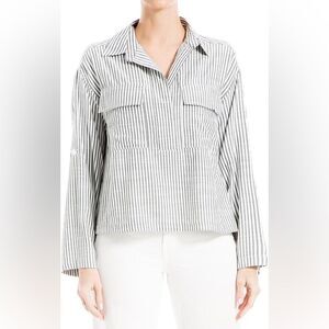Max Studio Striped Black and White Blouse 3X